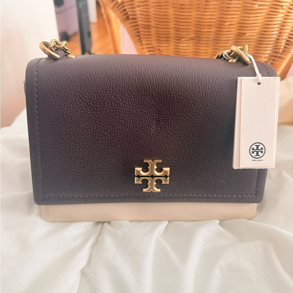 Tory Burch Dark Brown and Cream Crossbody Bag